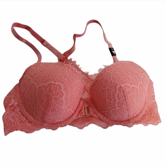 Victorias Secret DREAM ANGELS Lightly Lined Demi Bra 32C Underwired Cups Peach - Picture 5 of 9